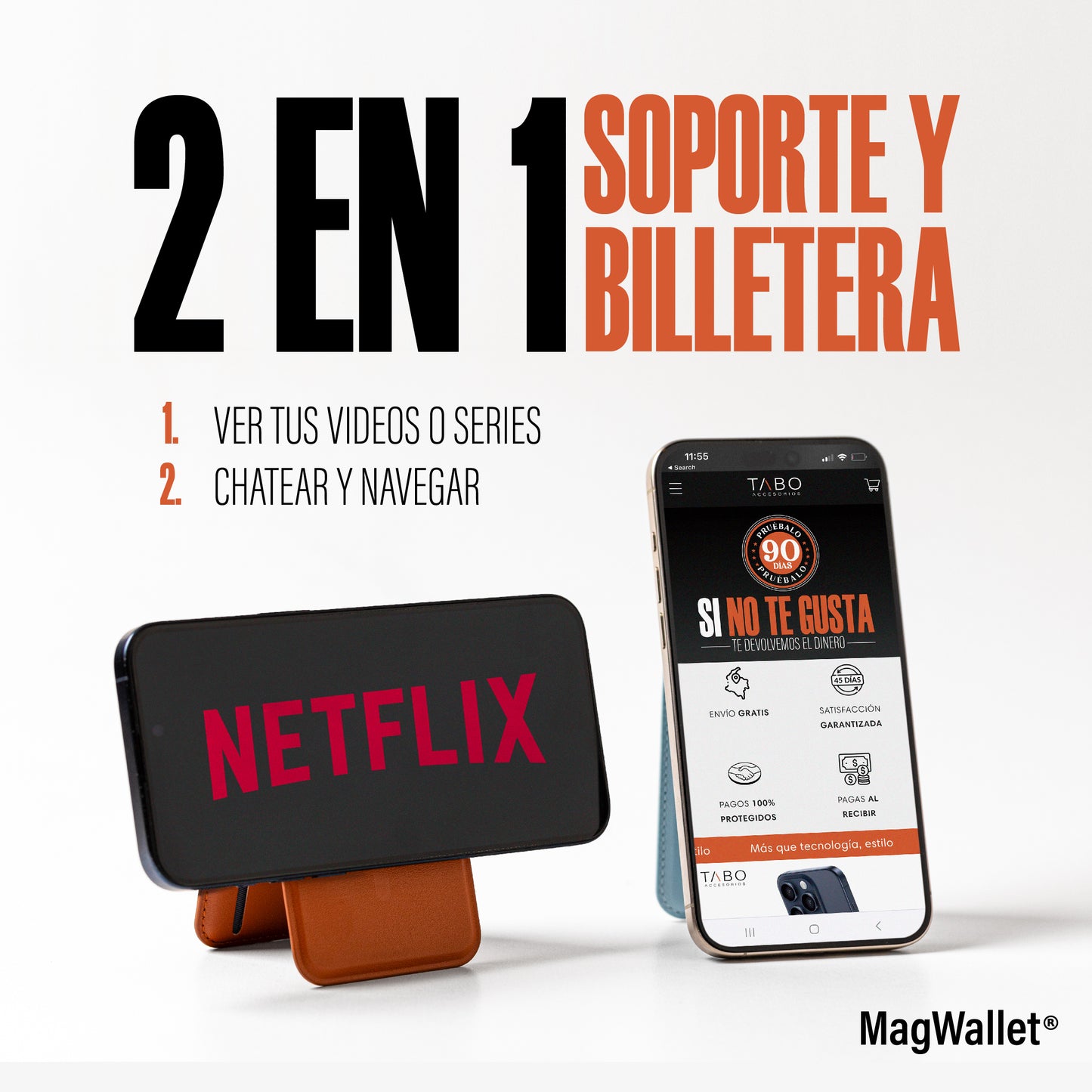 MagWallet Pro ™ | 2 en 1 Billetera Magnética y soporte con MagSafe